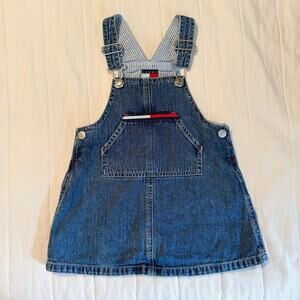 Tommy Hilfiger Overall Dress Jumper Denim 18-24 Month‎ Y2K Vintage Baby Toddler